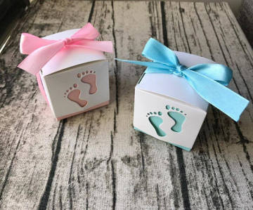 Baby Feet Baby Shower Favour Boxes with Ribbon