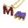 Colgante de oro de Druzy Crystal Alphabet Letter M chapado en oro