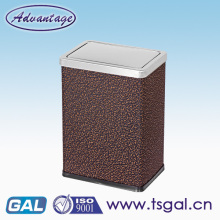 Rectangular leather garbage bin