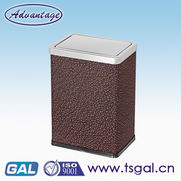 Rectangular leather garbage bin
