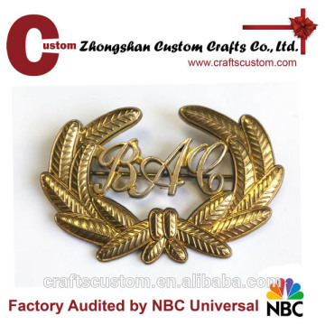 Custom leaf shape metal pin in gold plating