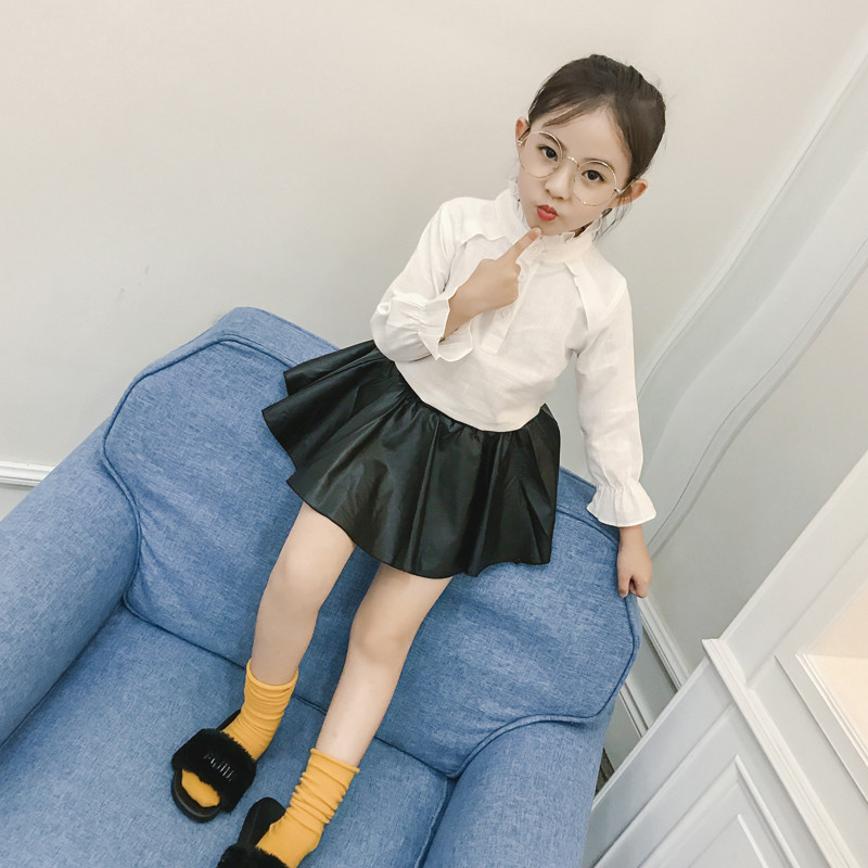 Toddler Kids Baby Girls Cute PU Leather Skirts