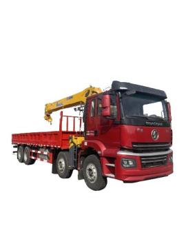 Shacman 12Wheels Cargo Truck with 16ton Knuckle Crane