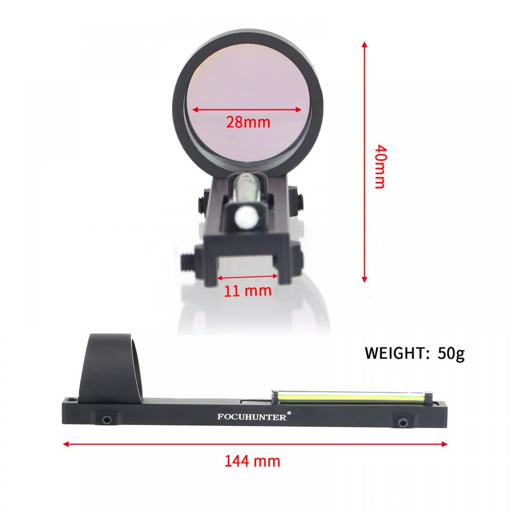 Lightweight Fiber Sight 1x28 Red Dot for Shotgun