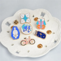 Blue White Girl Bottle Metal Emamel Badge Pins