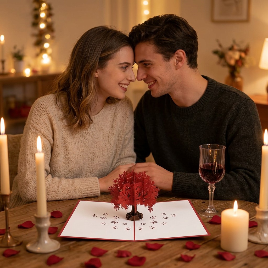Karty 3D z klonu walentynkowego 3D Valentine Maple Cards