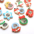 Glitter Christmas Charms Resin Craft Xmas Snow Deer Tree DIY Art Deco Kawaii Babbo Natale Collana con ciondolo Gioielli Ornament Store