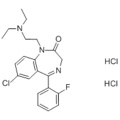 2H-1,4-Benzodiazepin-2-one,7-chloro-1-[2-(diethylamino)ethyl]-5-(2-fluorophenyl)-1,3-dihydro-,hydrochloride (1:2) CAS 1172-18-5