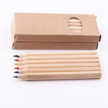 Half-Size Mini Wooden Color Pencil Set - 6PCS 3.5 Inch Small Colouring Pencils
