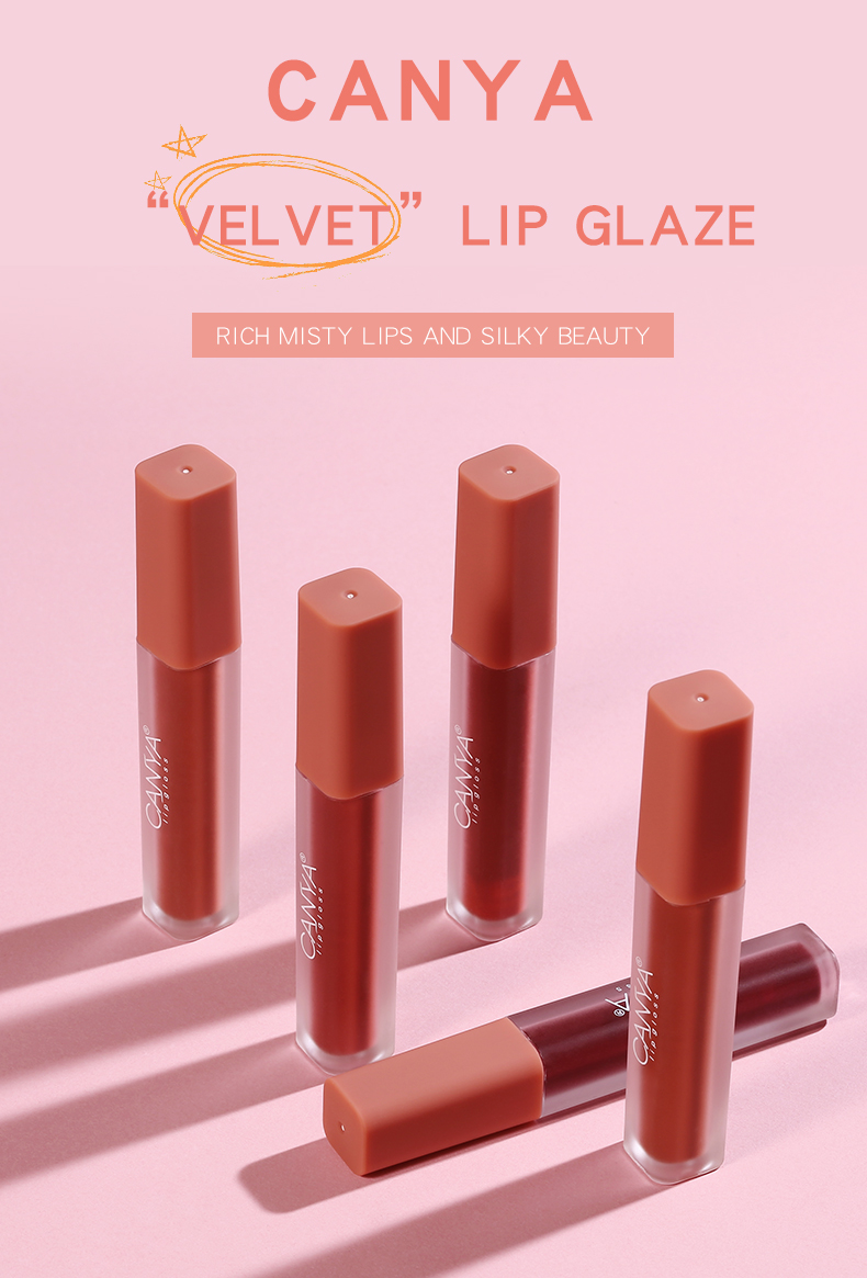 Private Label Velvet Lipgloss Moisturizing 5 Color Lipstick Cute OEM Longwear Matte Lipgloss Container