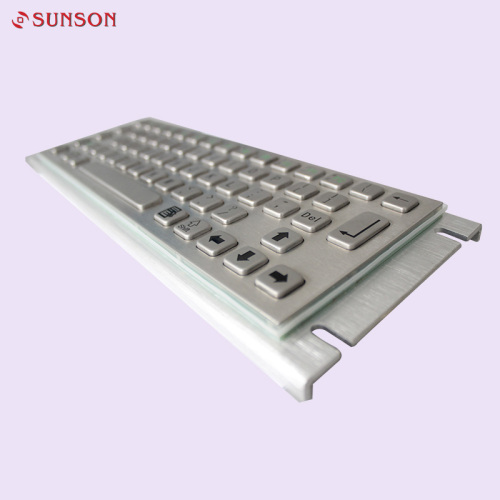 Customzied 67 Keys Kiosk Metal Keyboard dengan pad sentuh, papan kekunci format padat