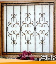 Security wrought iron window guard grille