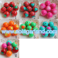 Charmes de perles de gumball rondes en plastique acrylique de 20 mm