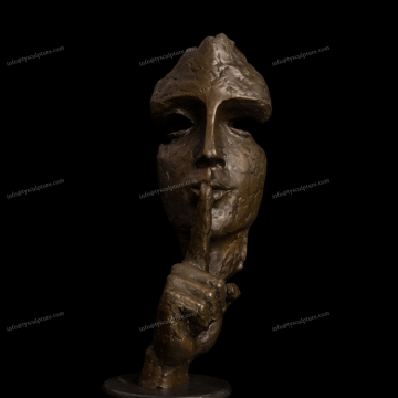 Cheap and fine cast abstract bronze art face sculpture for indoor or exhibition hall deco