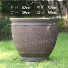 Cheap Handmade Large Grey Clay Flower Pots