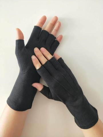 Black Fingerless Cotton Gloves