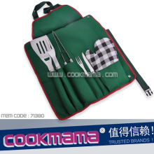 6pcs SS handle bbq tools set with apron