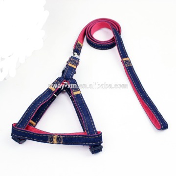 High quality jean dog collar and harness