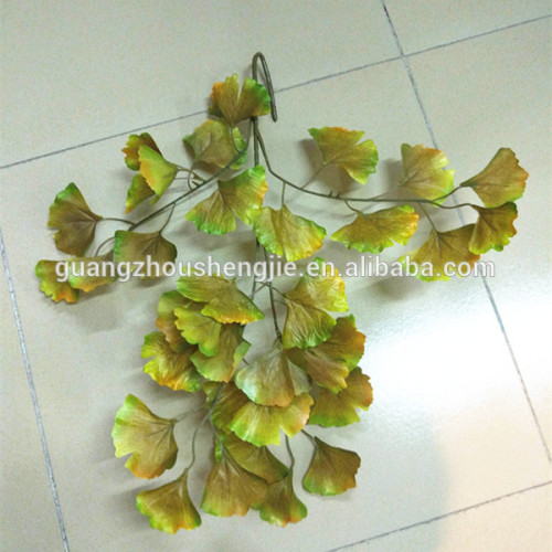 SJ070917 Artificial golden ginkgo leaf/wholesale folium ginkgo leaves sale