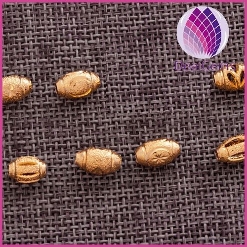 copper beads 6x8mm 24k gold plated beads spacer beads