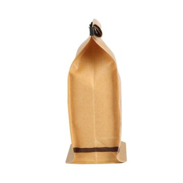 Emballage de grain de café Kraft dégradable Tintie Sac refermable