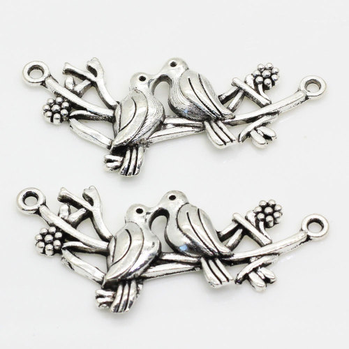 Antiek vergulde Charms Lovebird Hangers Birds Connector Charm Bird Vintage