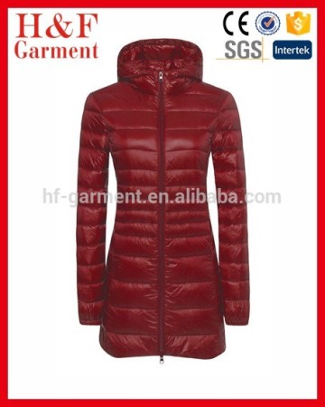 Slim fit style long sleeve women winter jacket