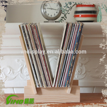 New Style Wood Record Stand , LP Record Holder , Wood Holder