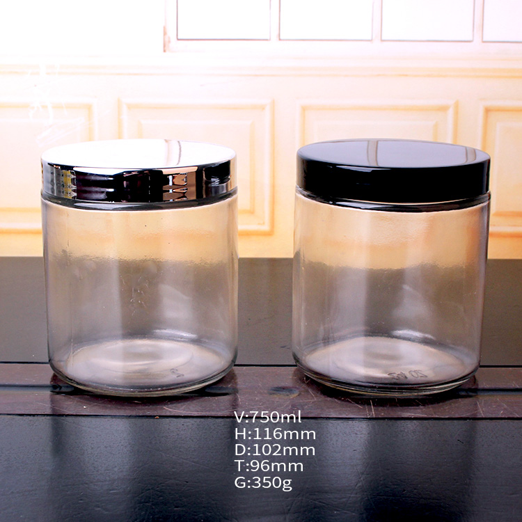 food grade 750ml straight sided citrus storage airtight glass jars with screw lid