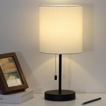 Zwartliefhebber lampen met witte stoffen lampenkap