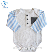 Wholesale Baby Boys Clothes Stripe Long Sleeve Baby Bodysuit With Pocket