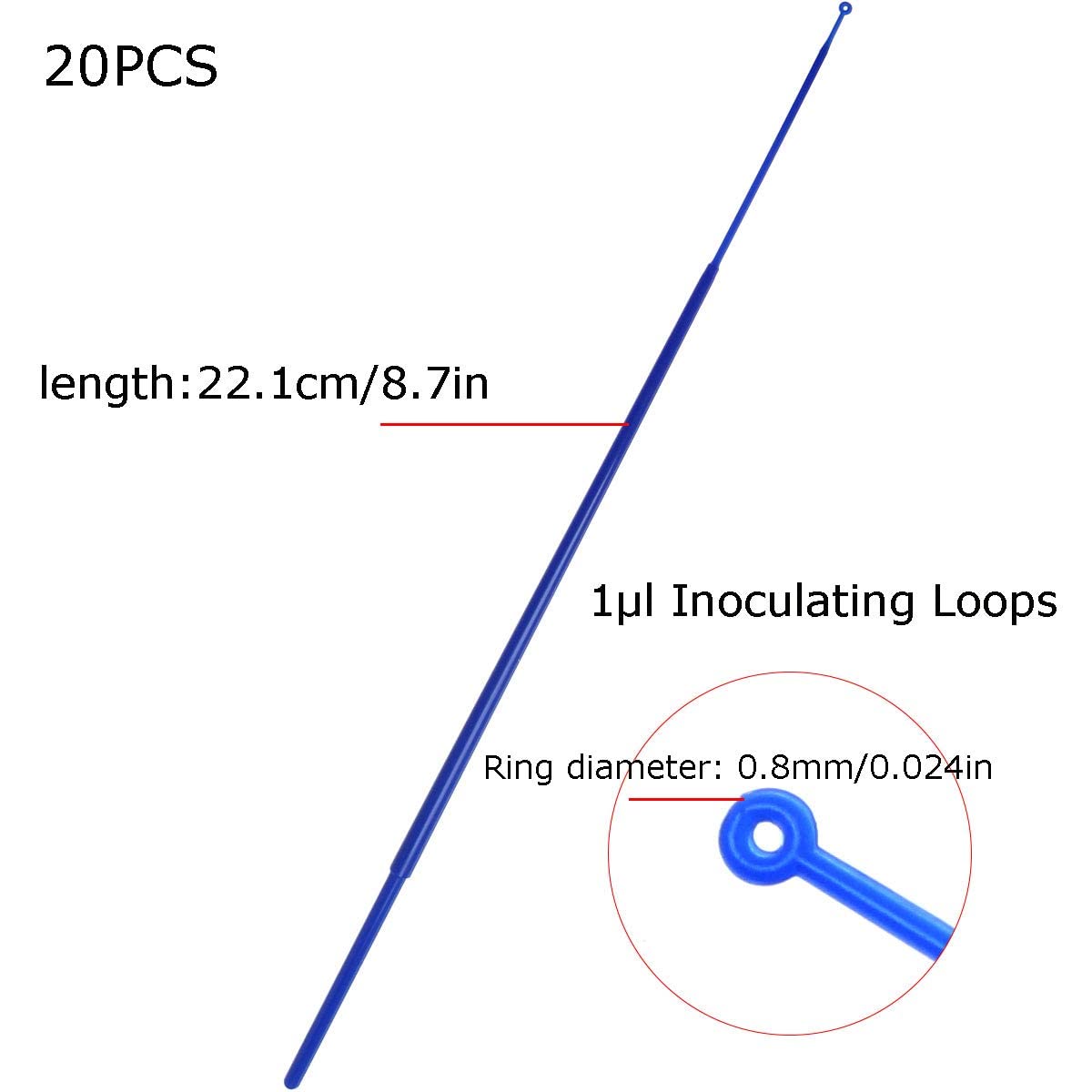 Laboratory Sampling Stick Plastic Loop Sterile Inoculating Needle 1ul 10ul Inoculation Loop