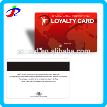 credit card size magnetic strip pvc card