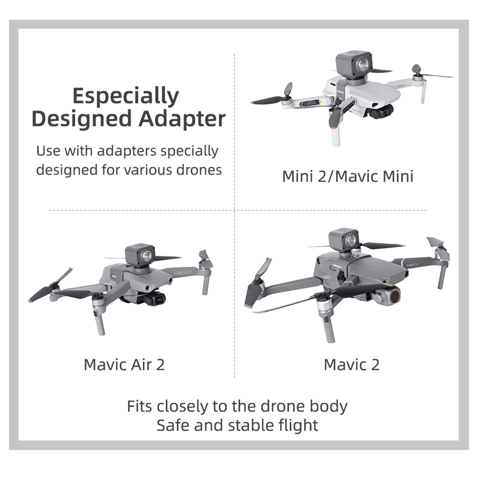 Sunnylife Mini2 Mavic 2 Mavic Air2 Searchlight Mount Bracket Drone Night Aerial Photography Fill Light Four Styles