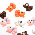 Charmes d&#39;ours en résine de dessin animé Cabochon animal Kawaii