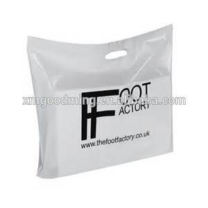 White Plastic customized die-cut packaging bag for shoes
