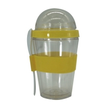 Silica Gel Cup Cover 350ml Double Layer Smoothie Cup Salad Cup