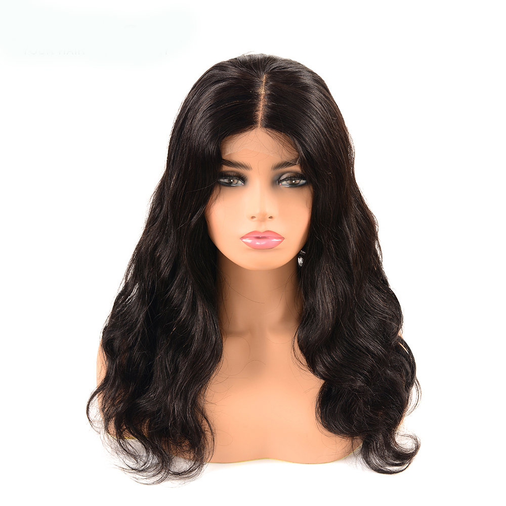 MEGALOOK Drop Shipping High Quality Malaysian Mink Body Wave Lace closure Human Hair Wig For Black Women