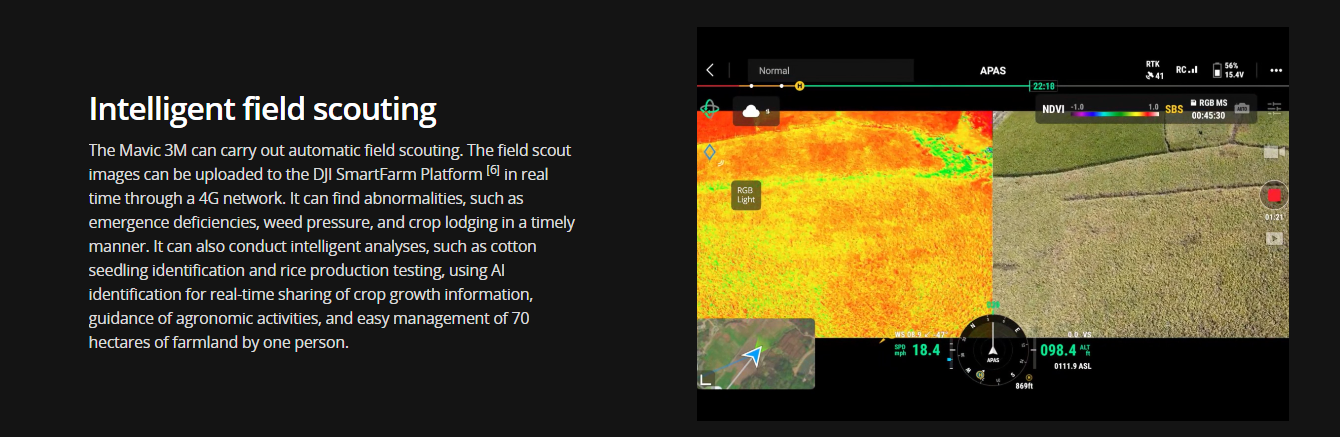 DJI Mavic 3M Combines an RGB Camera with a Multispectral camera VS P4 Multispectral