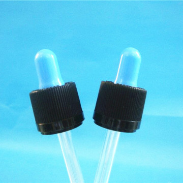 Glass dropper pipette for essential oil, 18/410 silicone dropper pipette