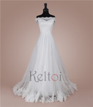 suzhou keltoi A-line off-shoulder vogue lace wedding dress patterns