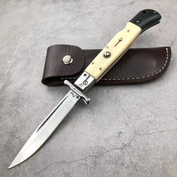 Spring Switch Blade Pocket Knife With Backlock