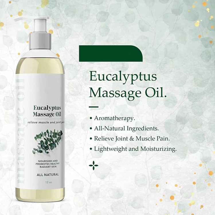 All Natural Soothes Irritated Skin & Muscle Pain Eucalyptus Massage Oil