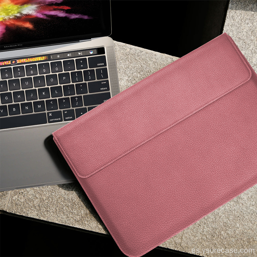 Funda de folio de laptop de cuero impermeable para MacBook