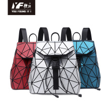 Geometric fabric PU leather packpack bag