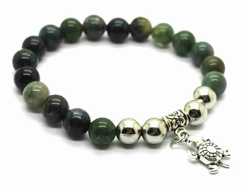 Pulsera de ágata acuática natural Colgantes de aleación de joyería de piedras preciosas