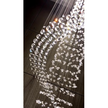 Stairwell Spiral Crystal Long Lâmpada pendurada Cristal Lustre de Luzes de Luxúria Luzes pendentes