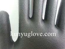 blue nylon liner with black pu coating gloves