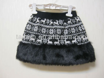 Manufacturer 7-10 Year Girls Puffy Skirt 100% Cotton Printed Black Skirt Girls Dresses