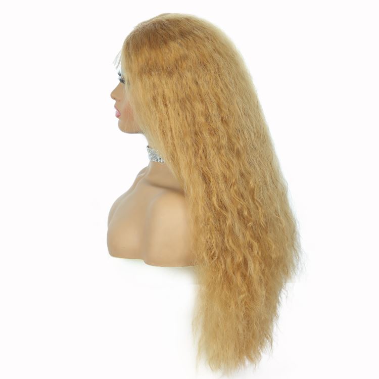 ready to ship passion twist ocean wave crochet braiding hair, perfect hairline gold synthetic wig with closure